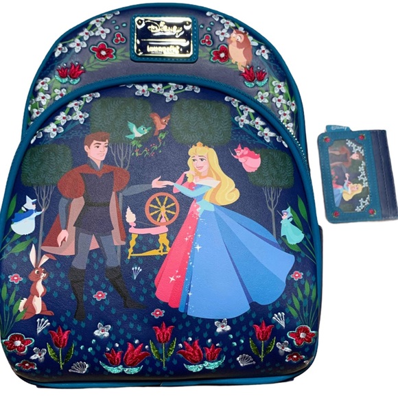 Loungefly Handbags - Loungefly Sleeping Beauty Backpack & Card Set